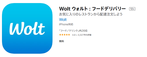 Wolt福島の注文アプリ