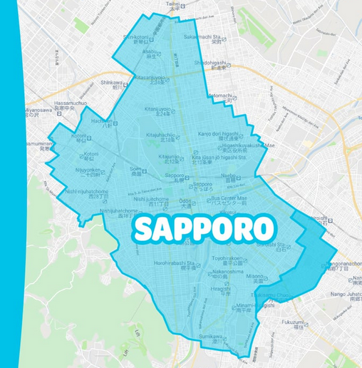 Wolt札幌のエリア地図